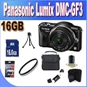 Panasonic Lumix DMC-GF3 12 MP Micro 4/3 Compact System Camera with 3-Inch Touch-Screen LCD and 14-42mm Zoom Lens (Black) + 16GB SDHC Memory + UV Filter + USB Card Reader + Memory Card Wallet + Shock Proof Deluxe Case w/Strap + Accessory Saver Bundle!